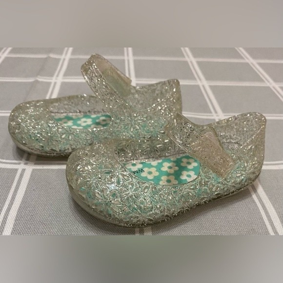 unknown Shoes Infant Girls Jelly Shoes Sandal Clear Silver Sparkle Glitter Jellies Size 2